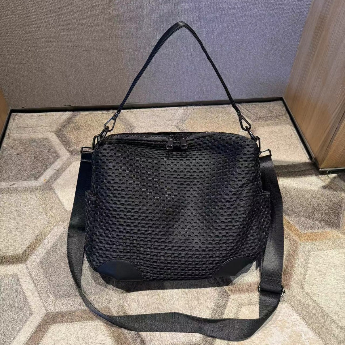 Cotton Rhombus Simple Nylon Cloth Large Tote Bags