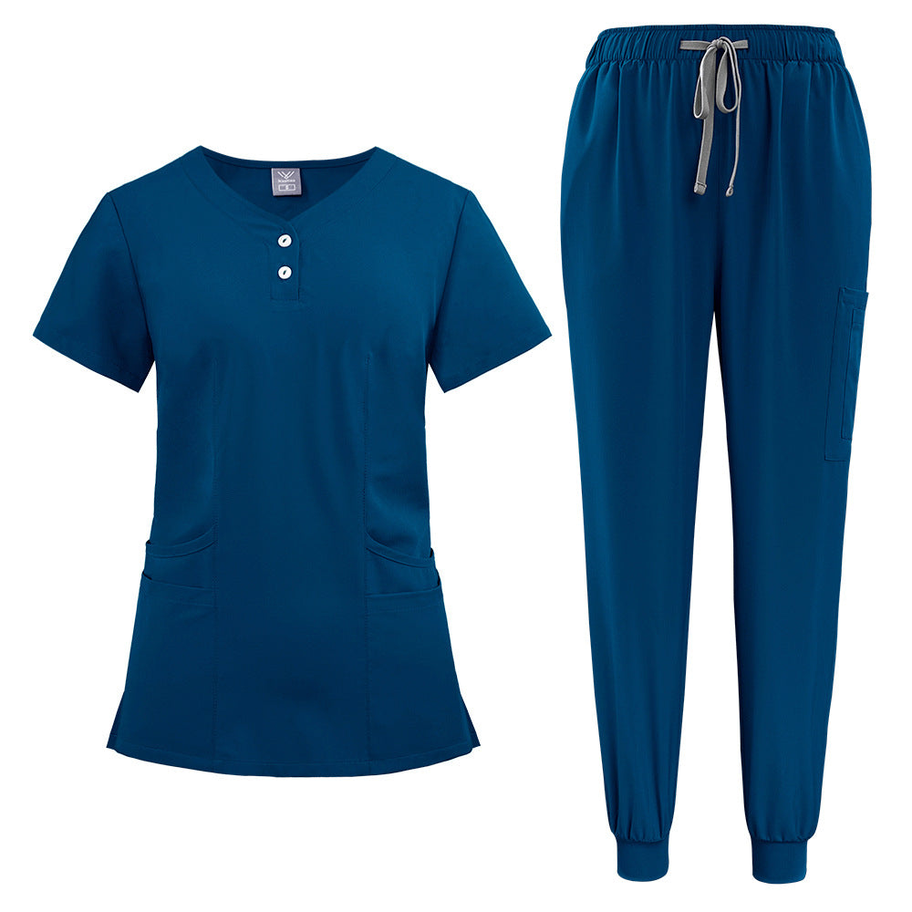 Elastic Button Casual Doctor Nurse Hospital Work Clothes Uniform