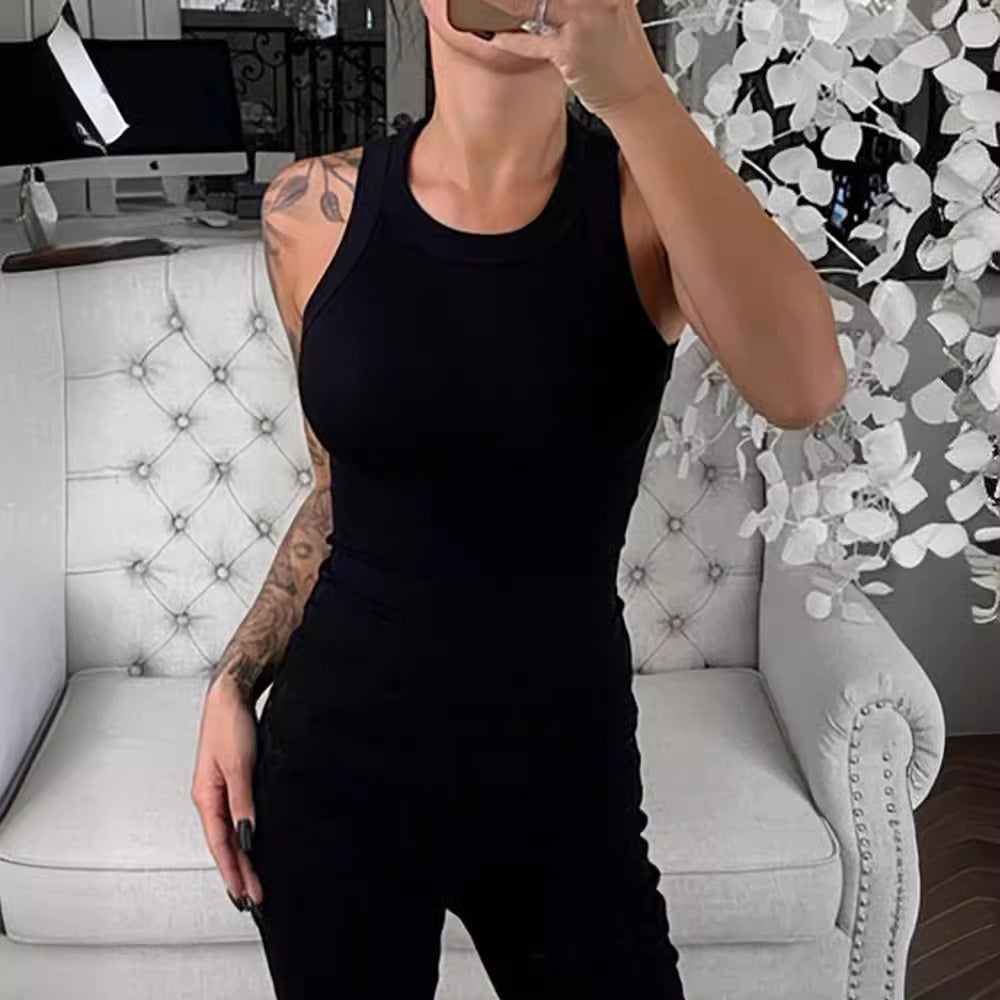 Women's Summer Solid Color Sleeveless Slim Tops