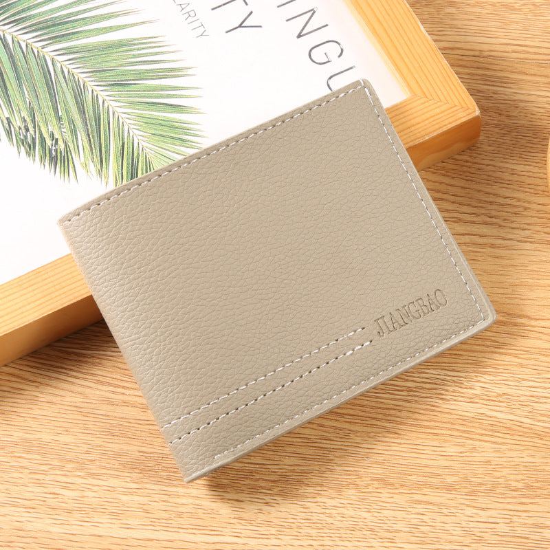 Men's Fashion Lychee Pattern Soft Leather Multiple Men's Wallets