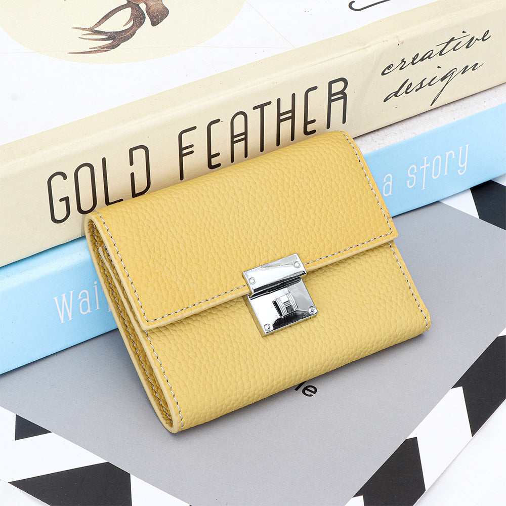 Women's Pure Top Layer Cowhide Short Fashion Ladies Wallets