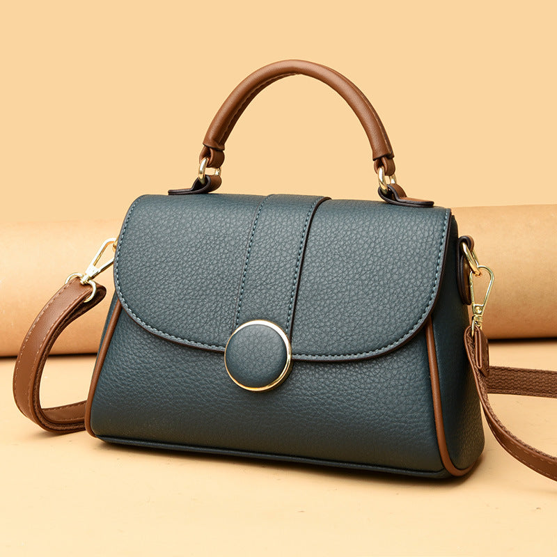 Women's Summer Color Contrast Patchwork Fashion Soft Shoulder Bags