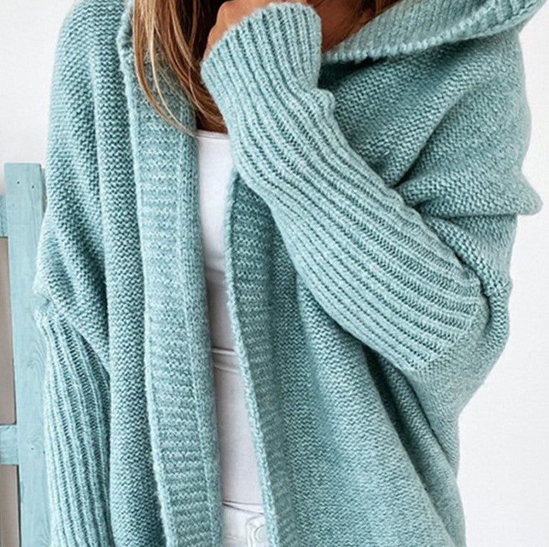 Collar Temperament Commute Bat Sleeved Soft Knitwear