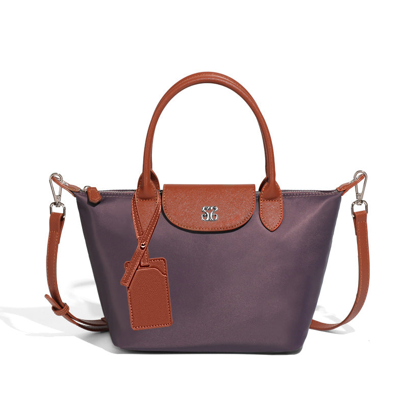 Women's Trendy Nylon Dumplings Fashionable Simple Contrast Handbags