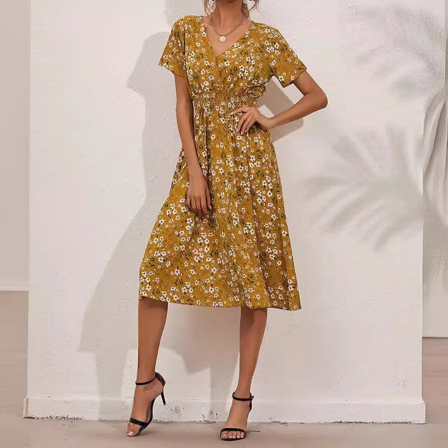 Women's Long-term Supply Summer Floral Print Dress Dresses