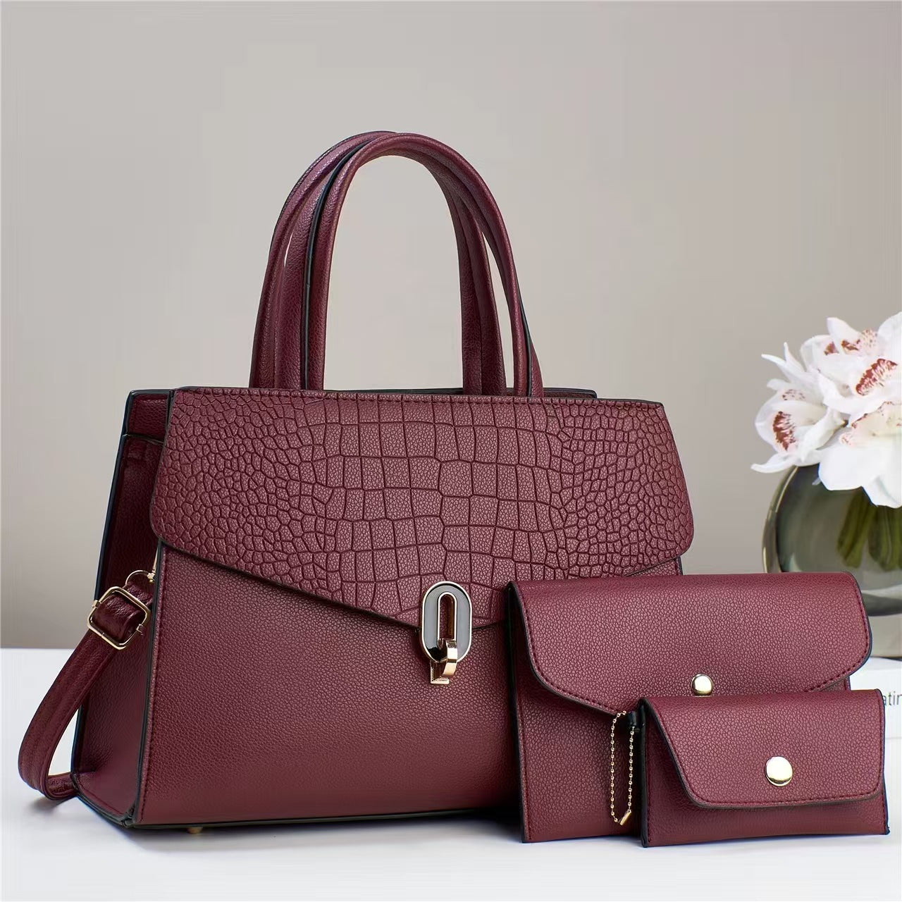 Women's Pretty Durable Elegant Texture Three-piece Handbags