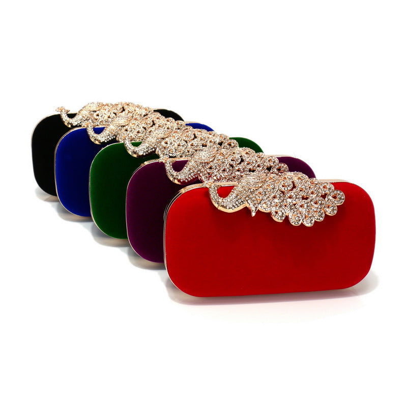Women's Luxury Peacock Diamond Dinner Banquet All Evening Bags