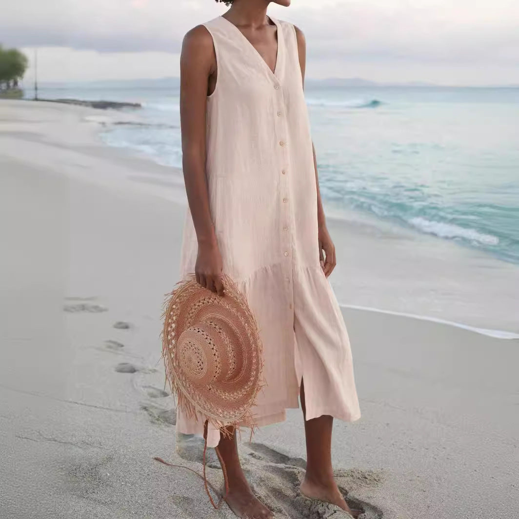 Cotton Strap Type Temperament Commute Trendy Dress Dresses