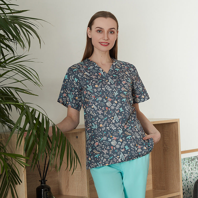 Women's & Men's & Cartoon Printed T-shirt For Surgical Gown Uniform