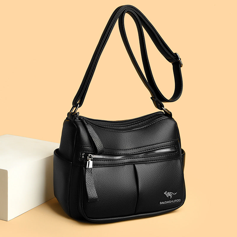 Women's Summer City Simple Big Soft Leather Crossbody Bags