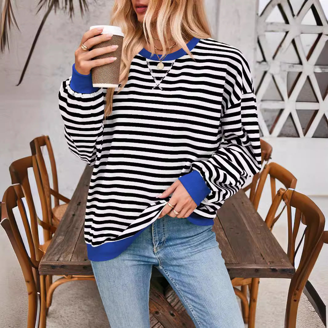 Women's Slouchy Innovative Loose Casual Striped Sweaters