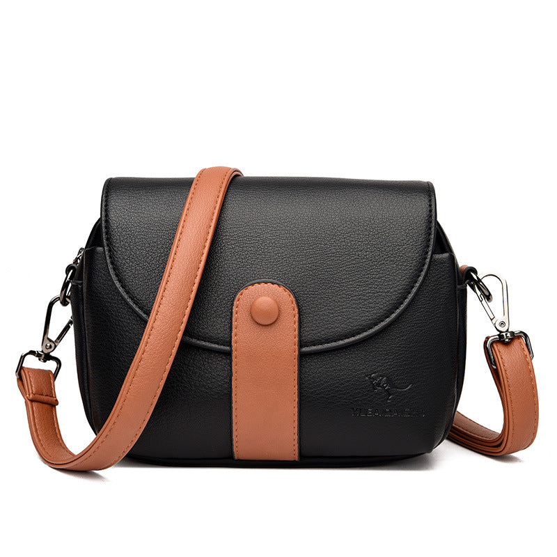Women's Mini Simple Fashion Contrast Color Round Shoulder Bags