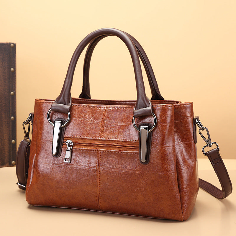 Women's Summer Retro Contrast Color Personality Large Handbags