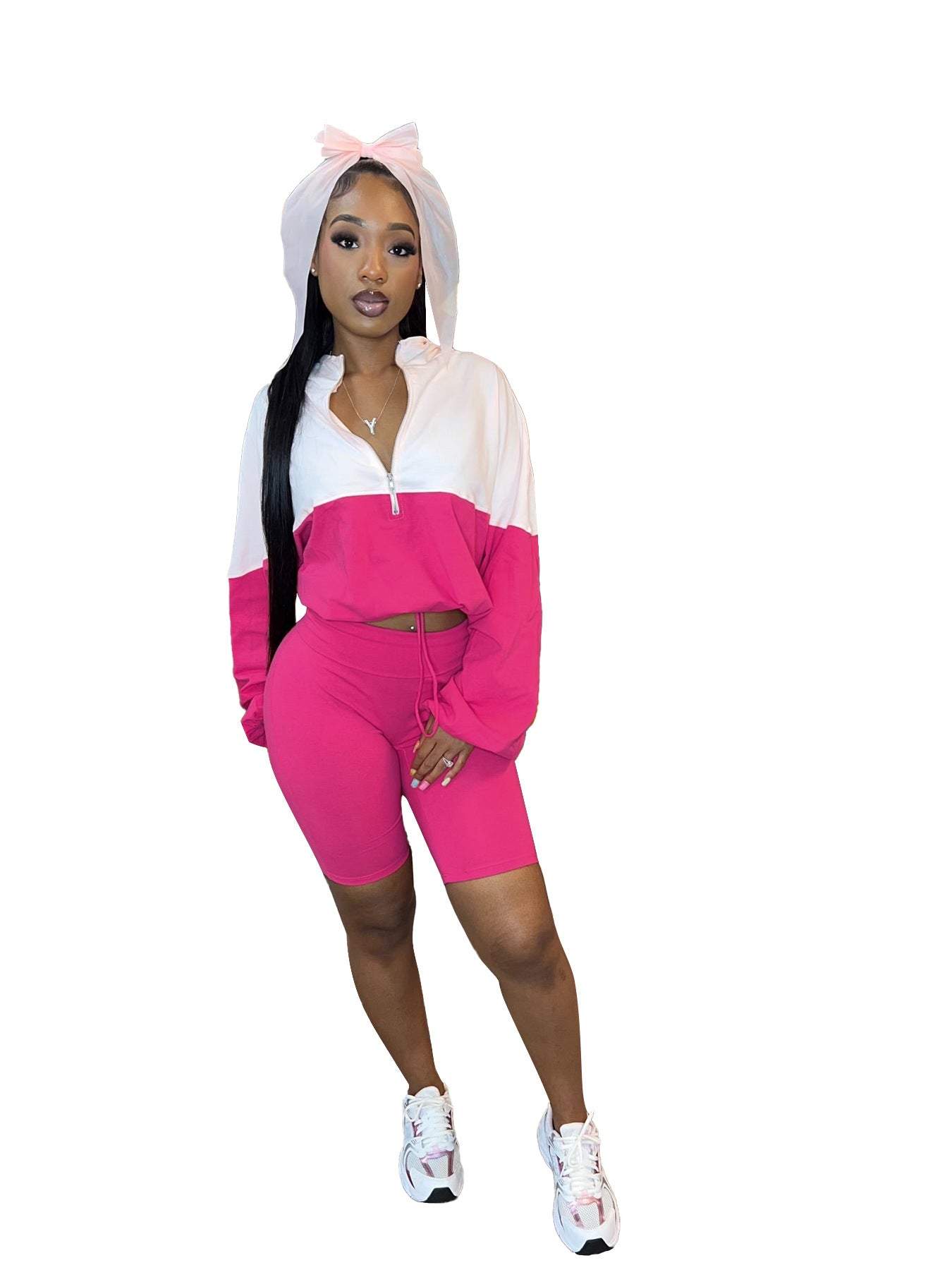 Women's Buckle Waist Contrast Color Long Sleeves Suits