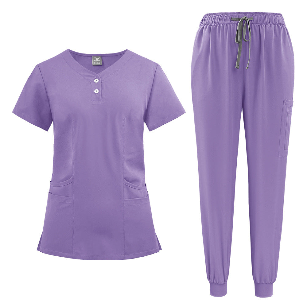 Elastic Button Casual Doctor Nurse Hospital Work Clothes Uniform