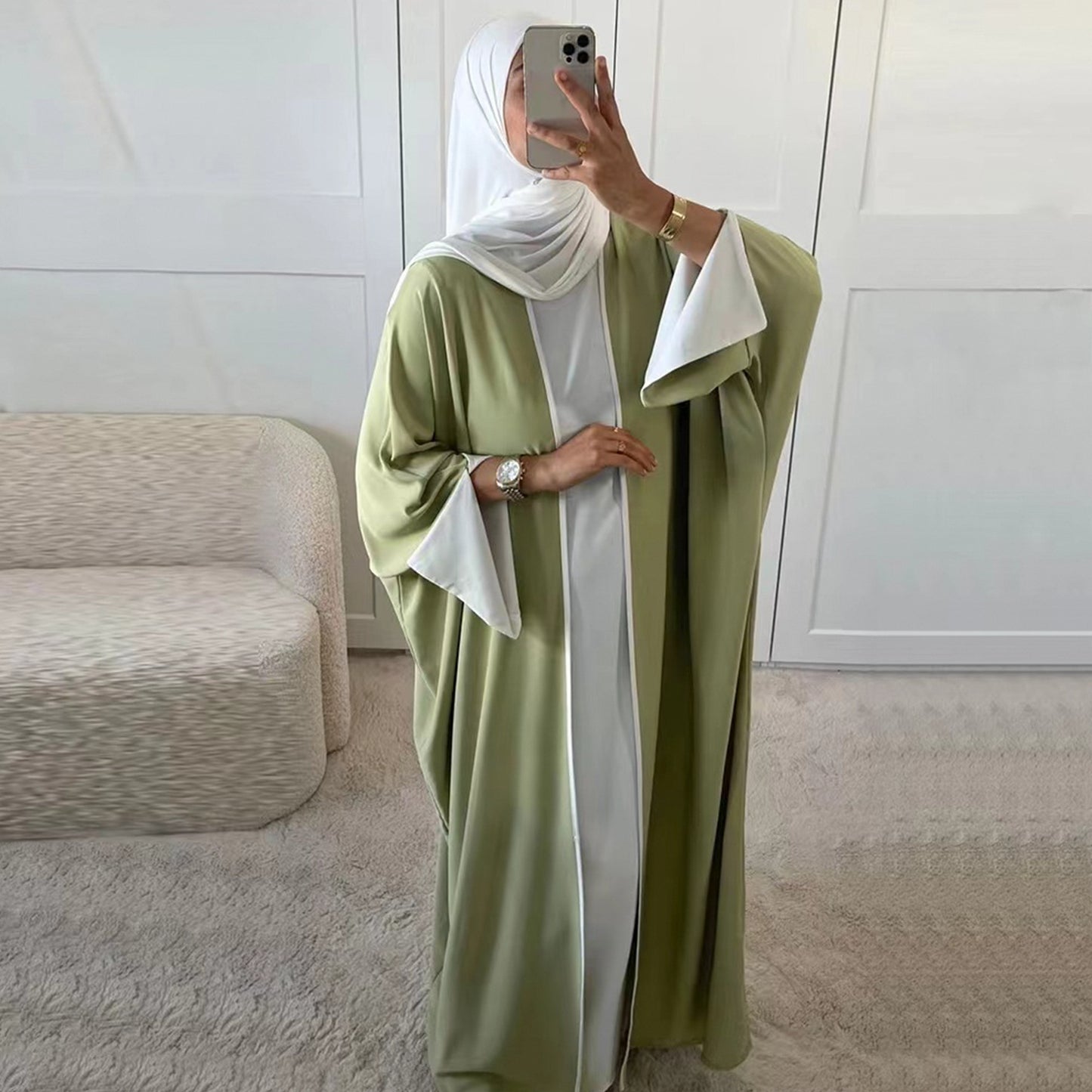 Cool Turkish Batwing Sleeve Stripe Robe Dresses