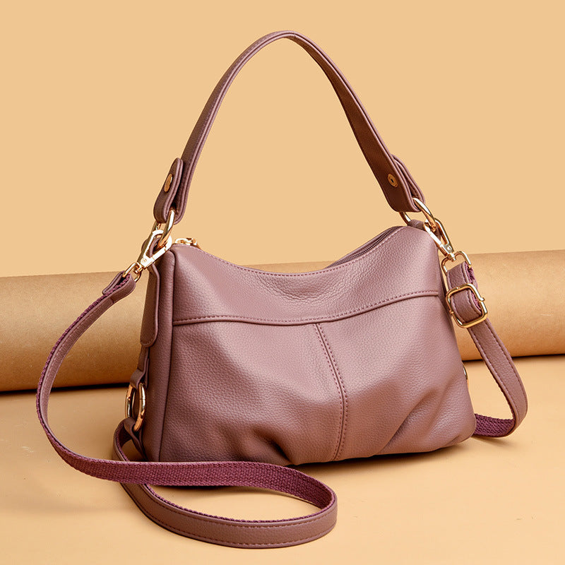 Women's Soft Leather Lightweight Large Capacity Mother's Shoulder Bags