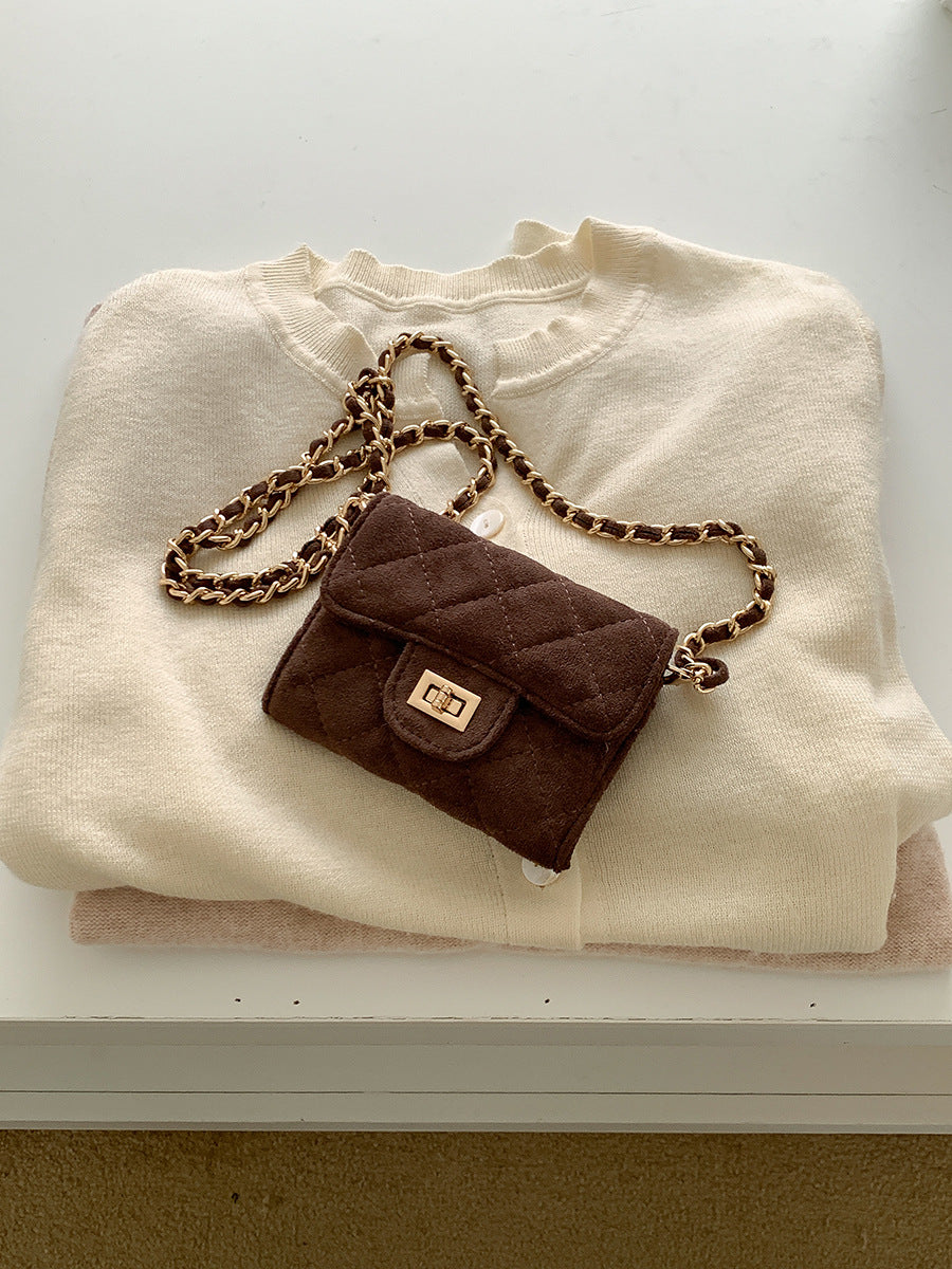 Women's Style Chain Suede Rhombus Retro Flip Crossbody Bags