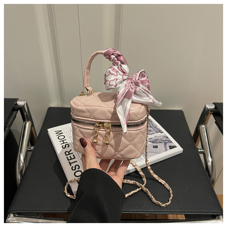 Color Embroidery Thread Popular Bow Scarf Personal Leisure Commuter Western Women's Shoulder Bag