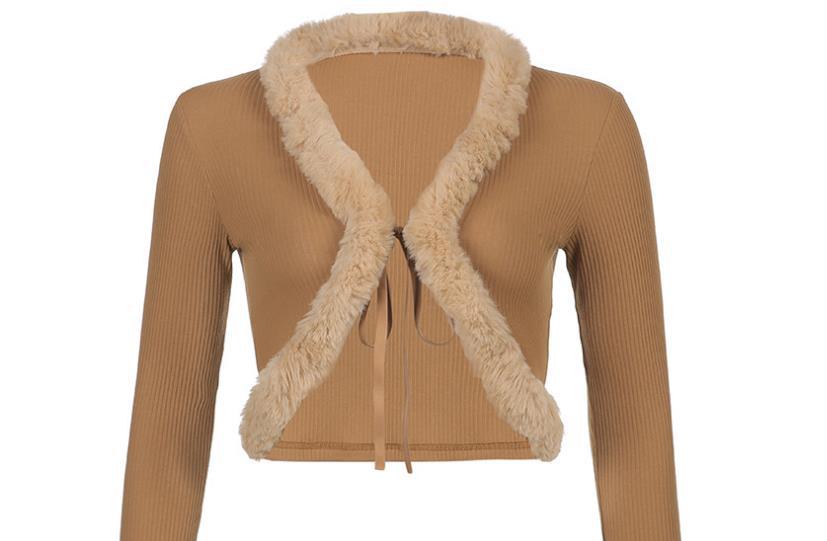 Women's Sexy High-grade Furry Sunken Stripe Slim Knitwear