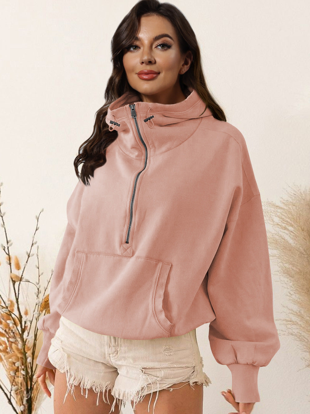 Women's Hooded Tide Sports Hoodie Zipper Drawstring Sweaters