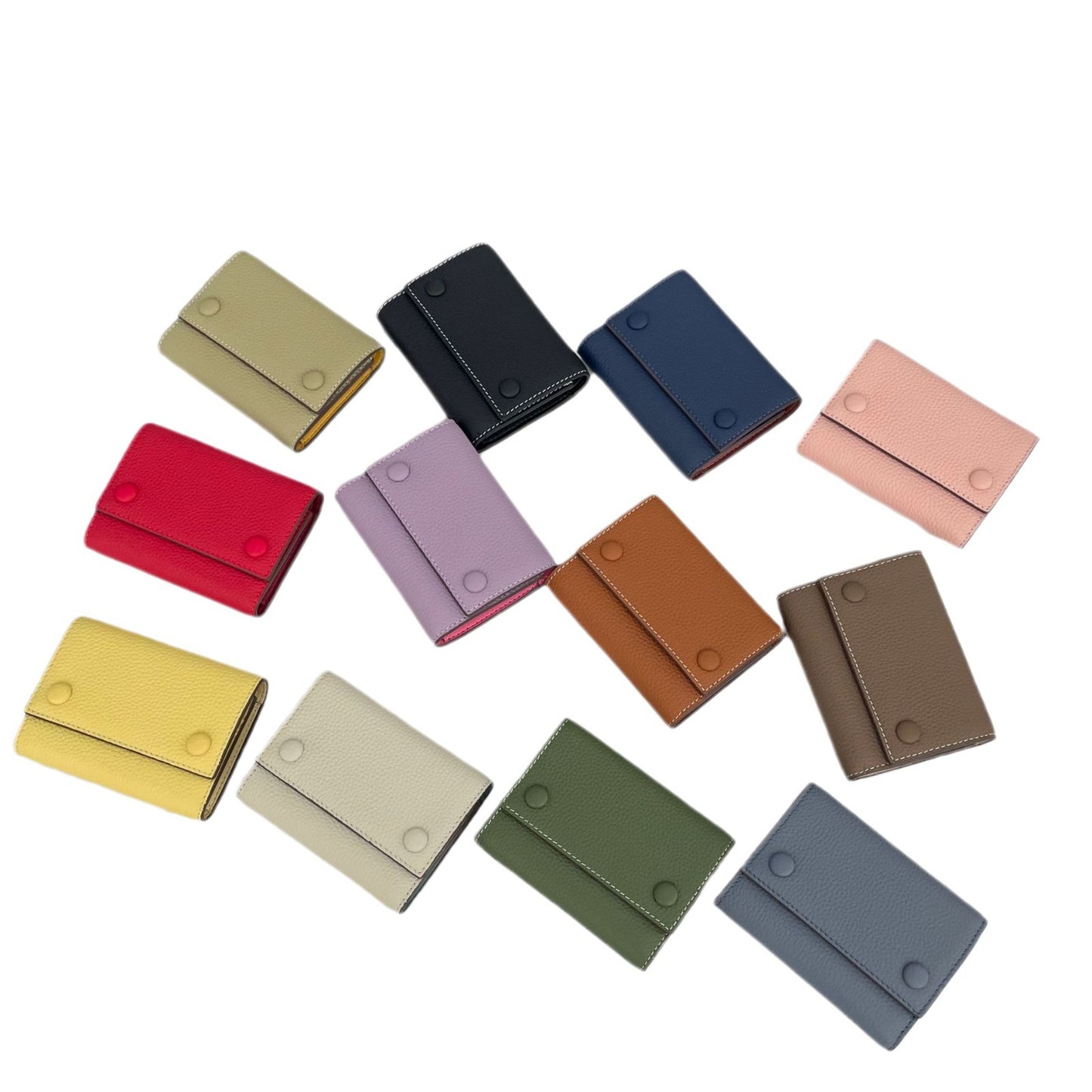 Women's Peas For Genuine Leather Contrast Color Ladies Wallets