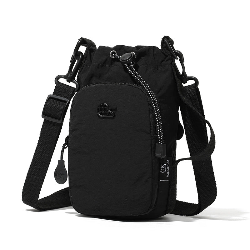 Korean Style Simple Fashion Drawstring Solid Shoulder Bags
