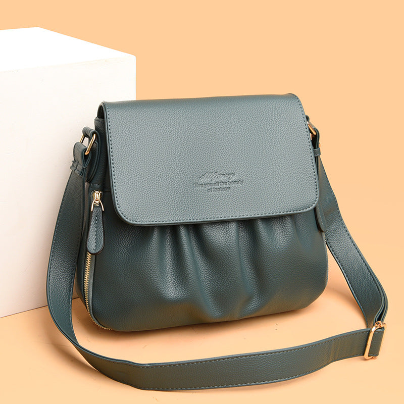 Trendy Female Lady High-grade Versatile Pleated Shoulder Bags