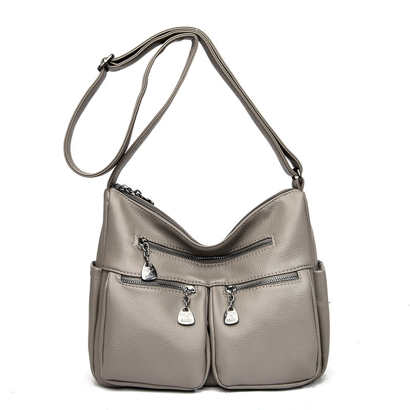Women's Large Capacity Soft Leather Mother Tide Crossbody Bags