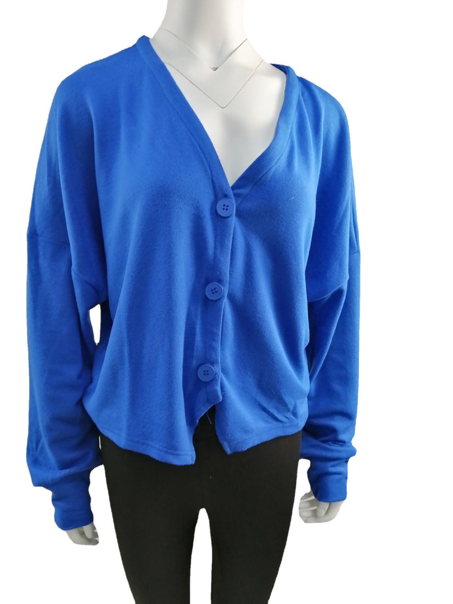 Women's Button Casual Loose Solid Color Knitted Cardigans