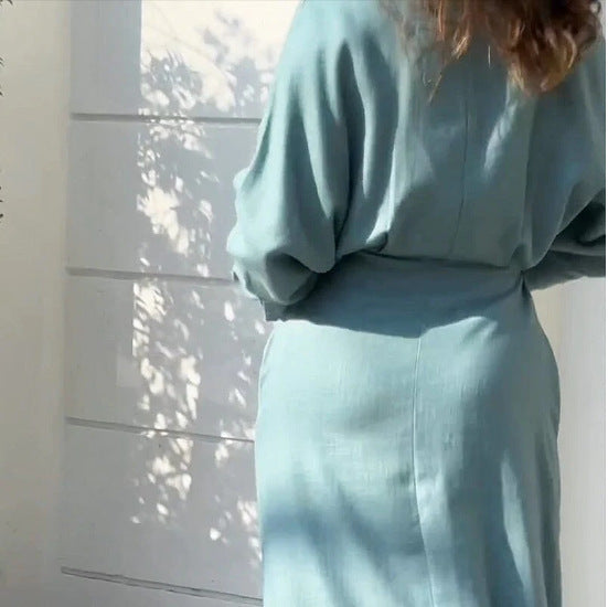 Collar Dress Goddess Temperament Long Sleeve Elegant Slim Dresses