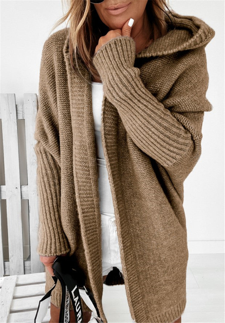 Bat Sleeved Soft Loose Back Stitching Knitwear