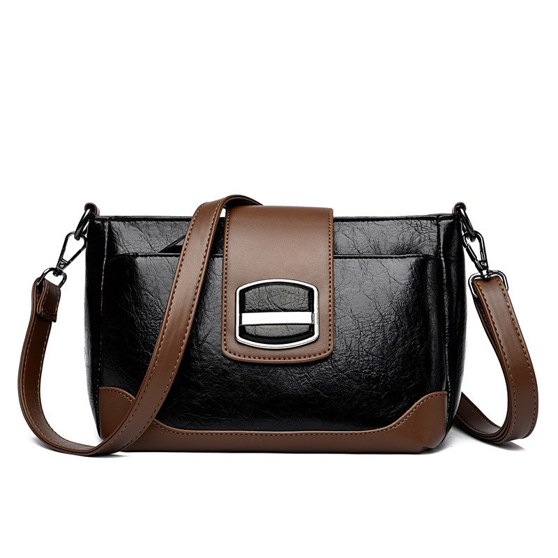 Women's Retro Style Mom Fashion Wax Leather Crossbody Bags