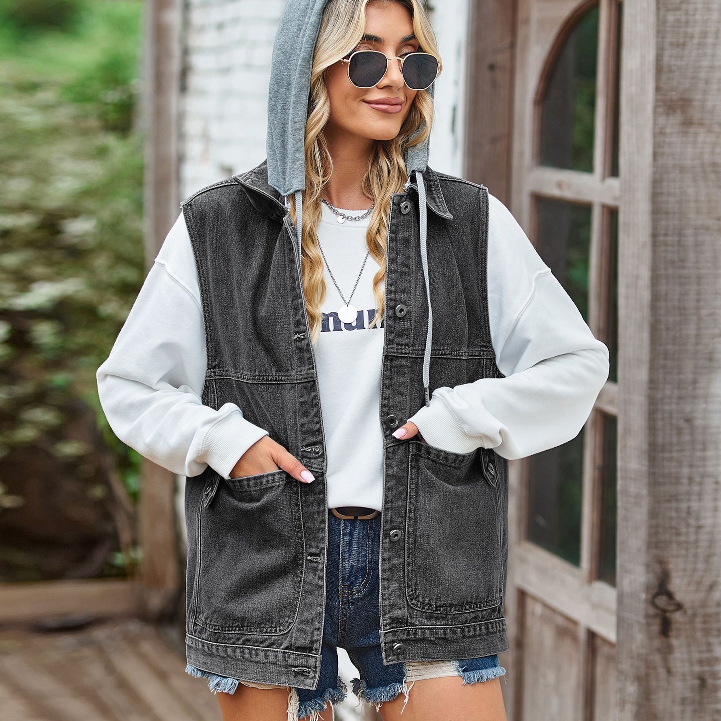 Women's Loose Denim Waistcoat Casual Fashion Vests