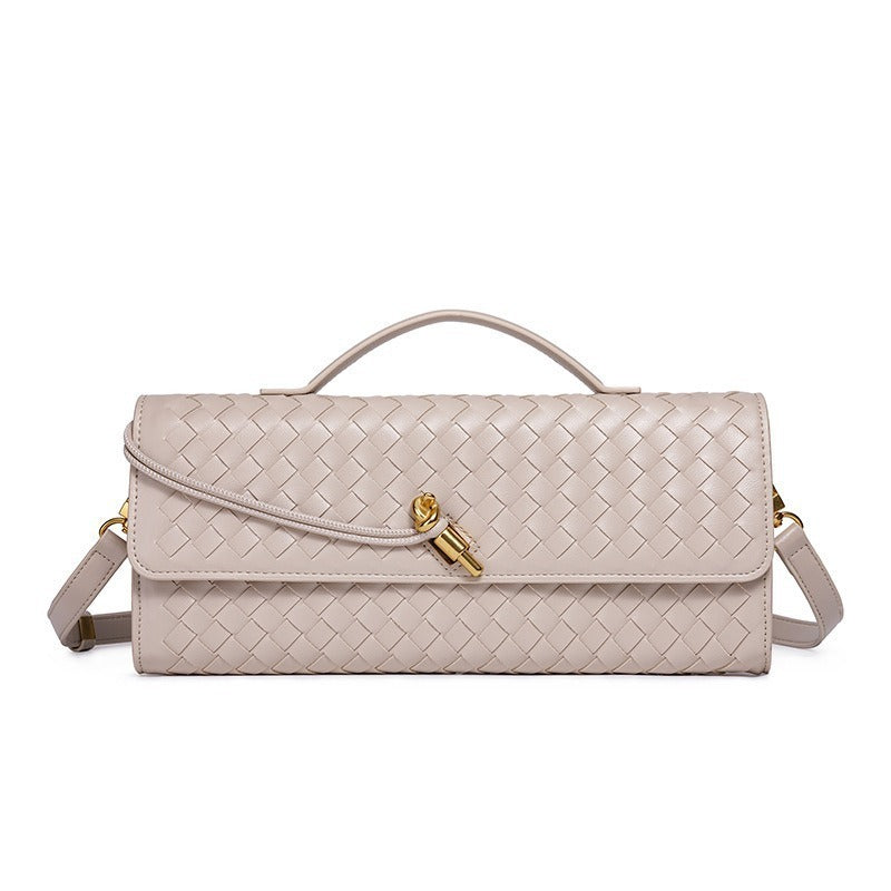 Women's Niche Woven Baguette Fashion Horizontal Clutch Handbags