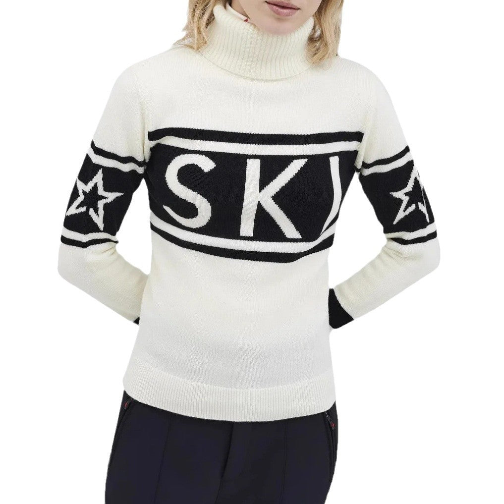 Star Letters Printed Turtleneck Fashionable Elegant Sweaters