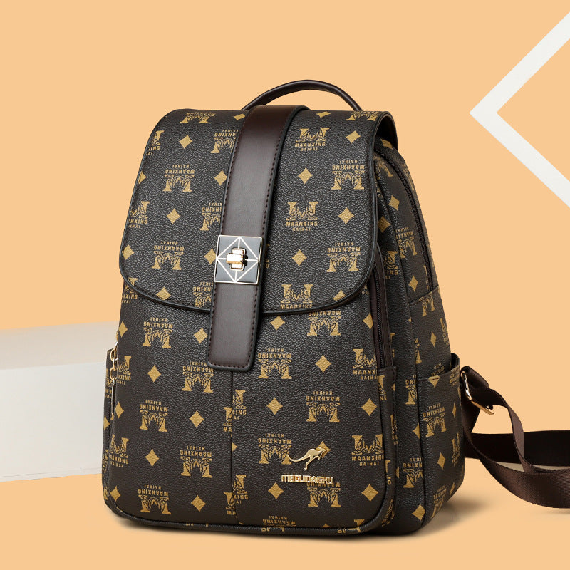 Women's Large Capacity Soft Leather Trendy Backpacks