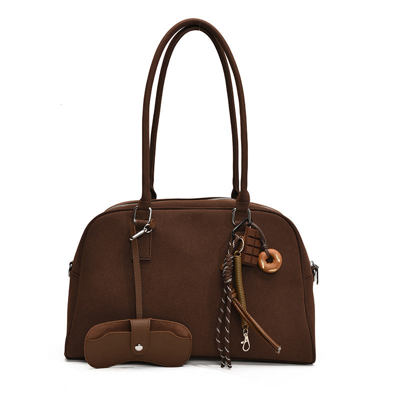 Women's Retro Frosted Large Capacity Commuter Fashionable Shoulder Bags