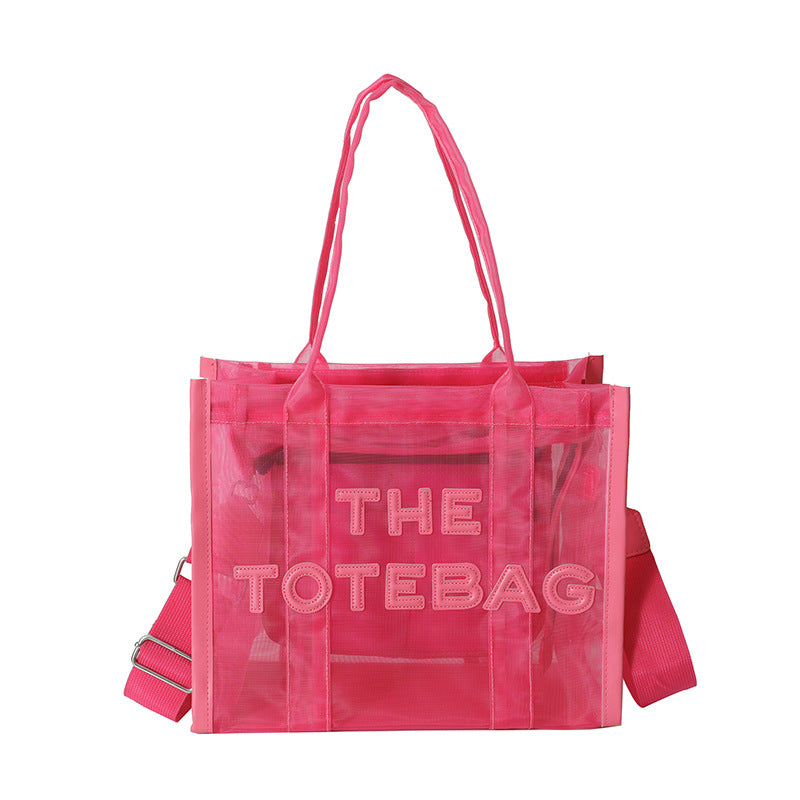 Women's Today Popular Jelly Color Mesh Transparent Bags
