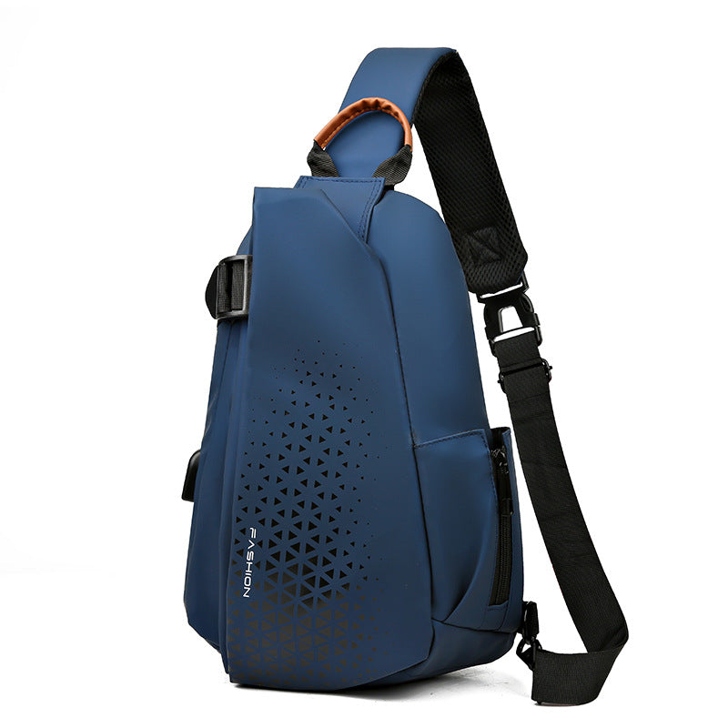 Men's Leisure Large Capacity Male Charging Port Men's Chest Bags
