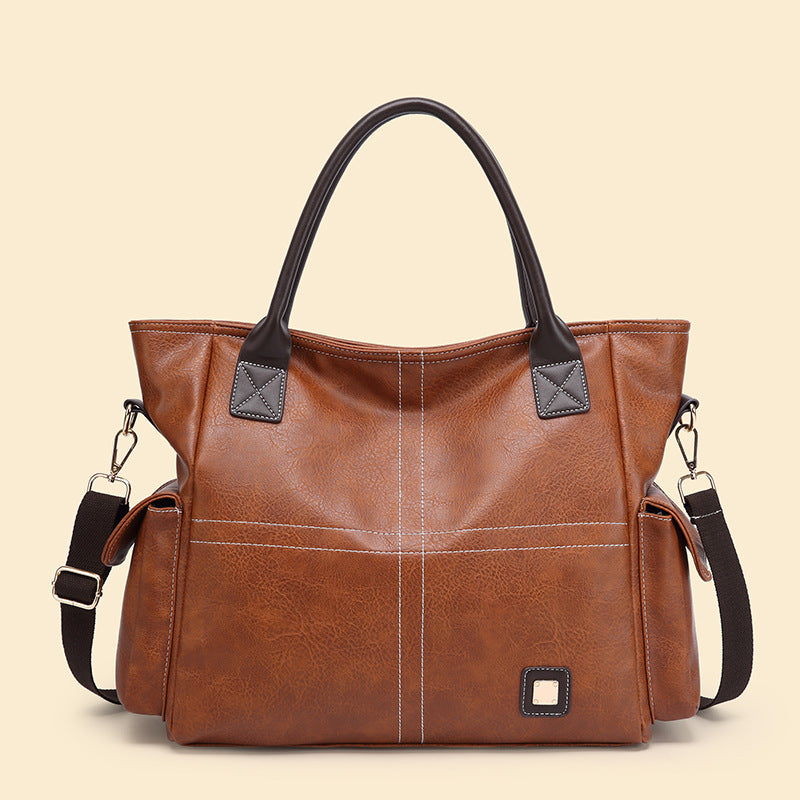 Women's Summer Large Capacity Sewing Line Motorcycle Handbags