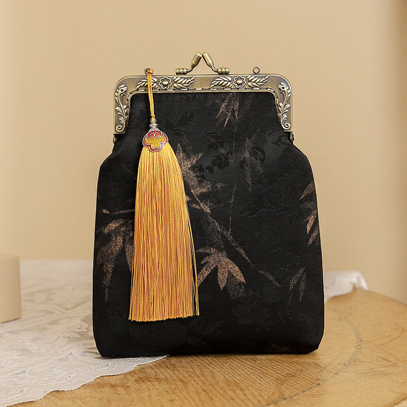Antiquity Cheongsam Printed Gold Mouth Retro Ethnic Bags