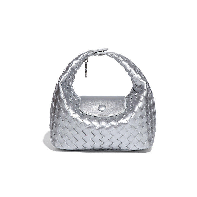 Women's Dragon Inlaid Woven Portable Selenodont Dumpling Armpit Bags