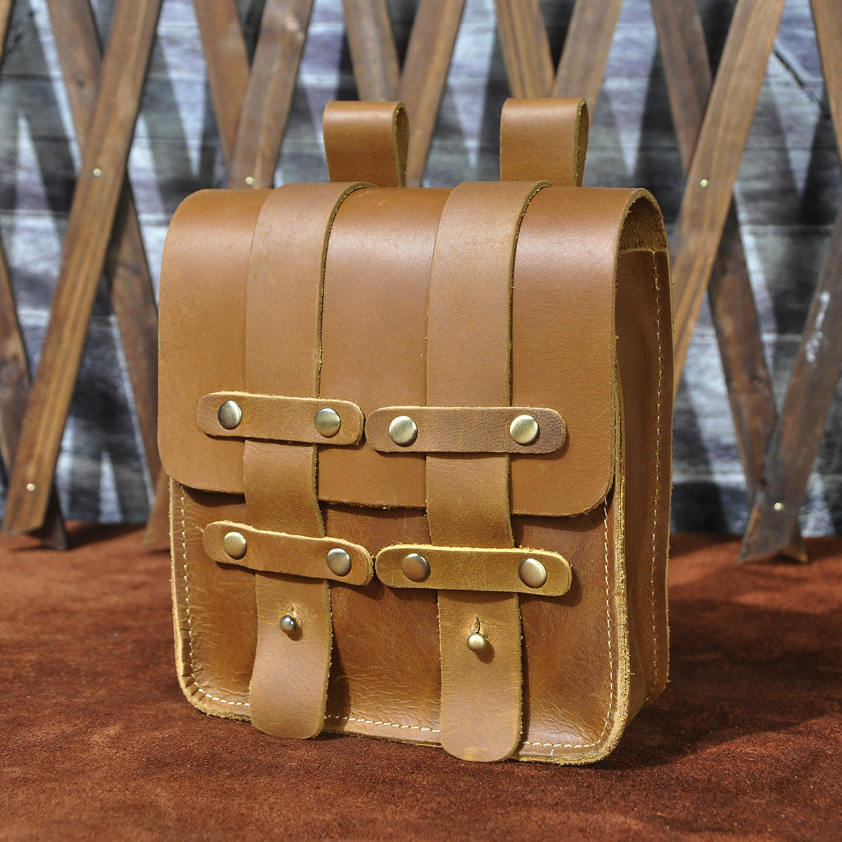 Men's Top Layer Crazy Horse Skin Cowhide Trendy Men's Chest Bags