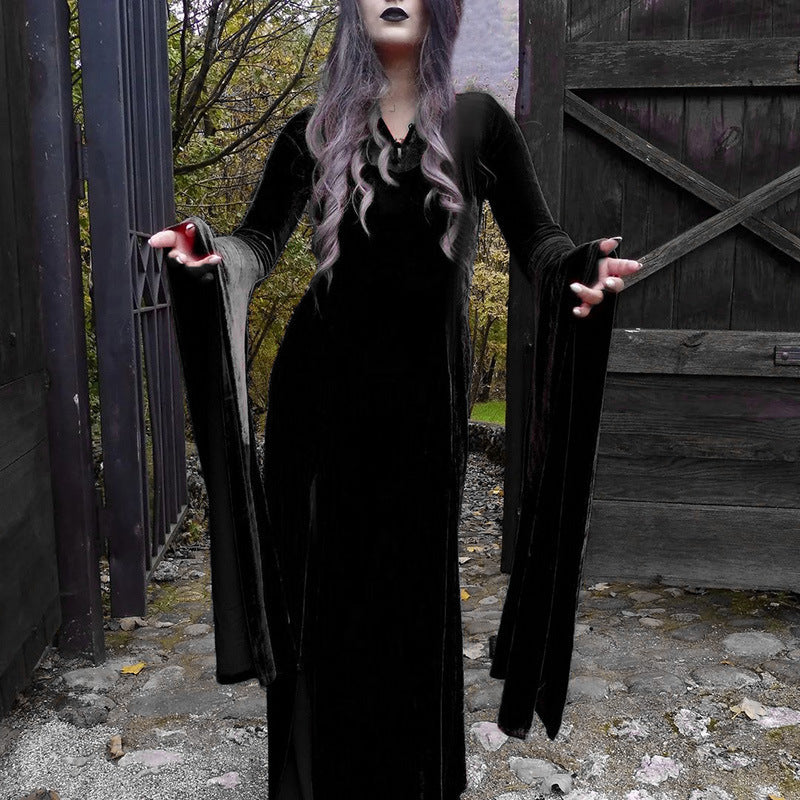 Women's Witch Sexy Split Maxi Dress Lace Dresses
