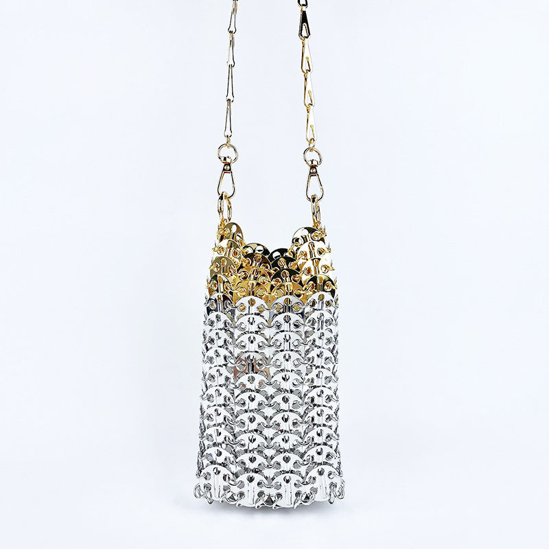 Women's Gold Sequins Handmade Fashion Mobile Niche Crossbody Bags