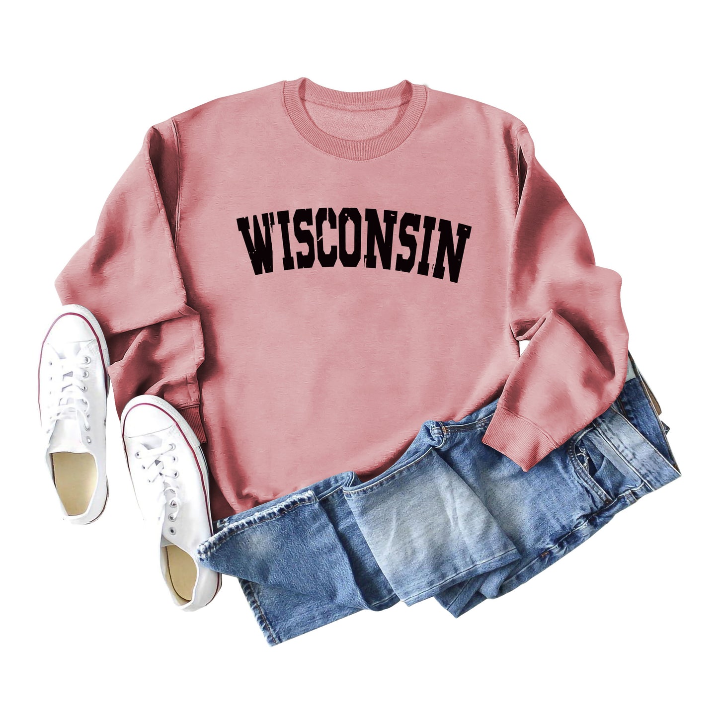 Women's Shirt Letter Print Casual Loose Round Sweaters