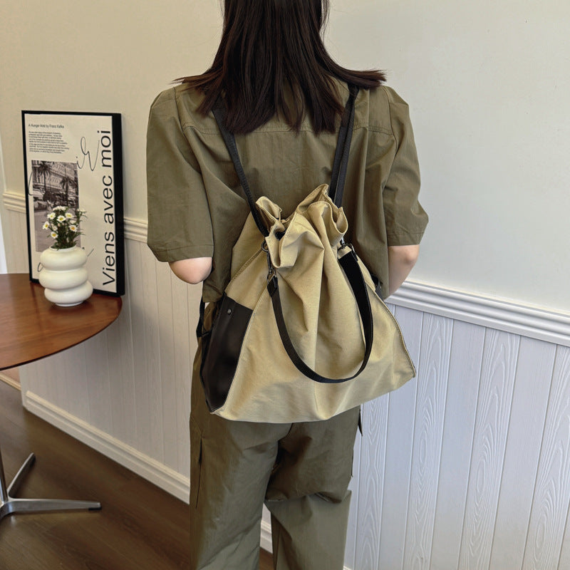 Women's Korean Large Capacity Underarm Canvas Bucket Bags