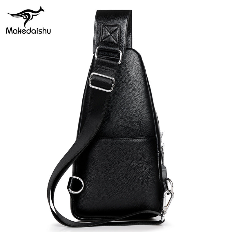 Men's Innovative Korean Fashion Soft Leather Men's Chest Bags