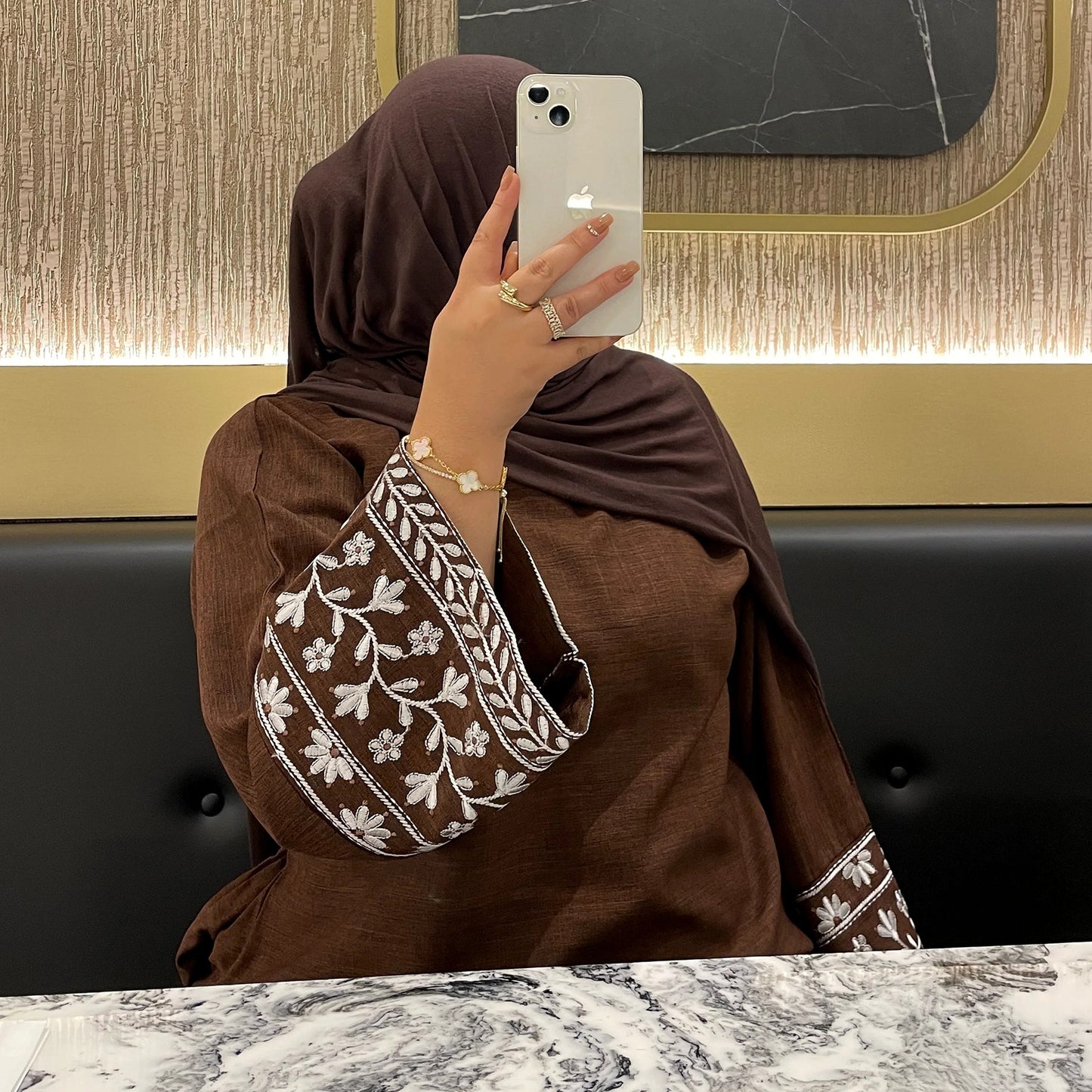 Slouchy Turkish Embroidery Elegant Dress Robe Clothing